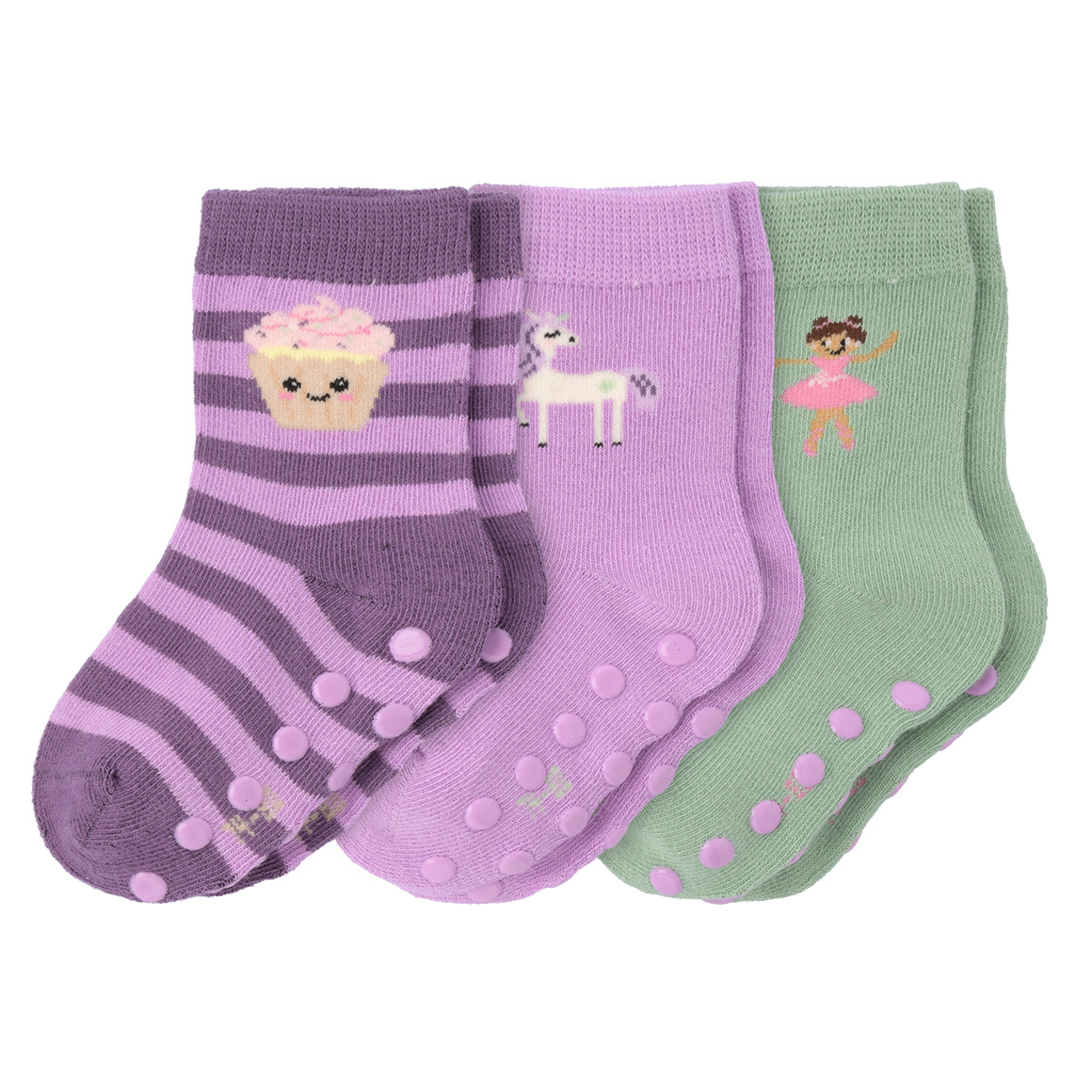 3 Paar Baby Stoppersocken mit Bio-Baumwolle