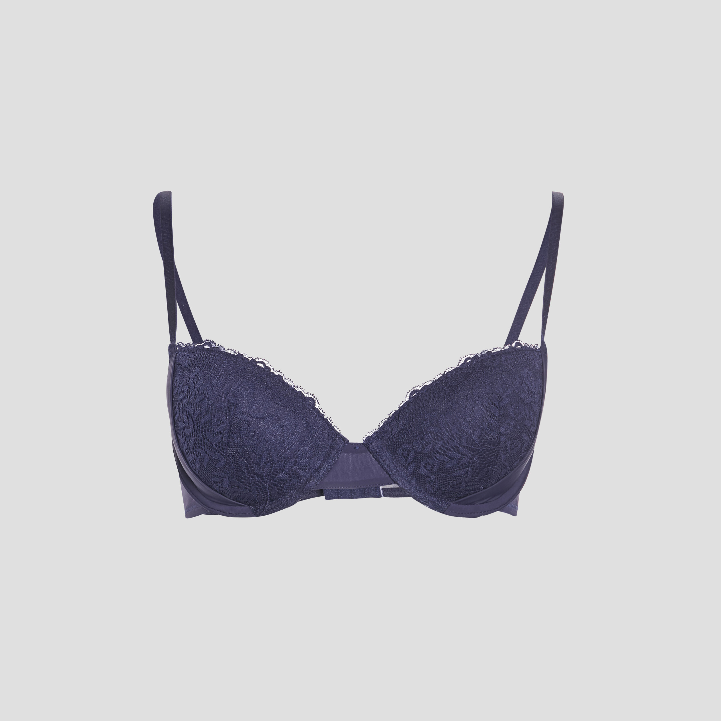 Soutien-gorge corbeille micro dentelle bleu marine femme | La Halle