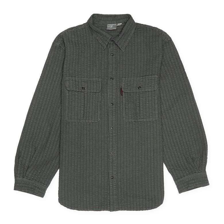 Gramicci O.G. Seersucker Canyon Shirt deep grey garment dyed