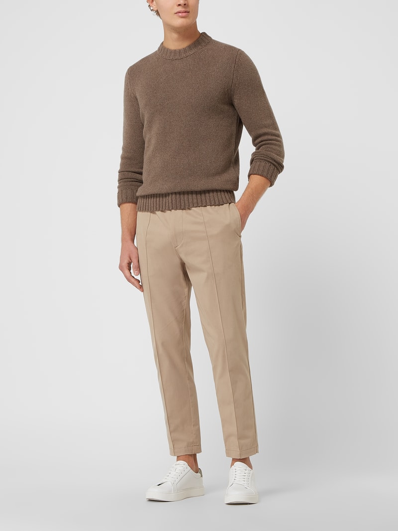 Regular Fit Pullover aus Kaschmirmischung in taupe