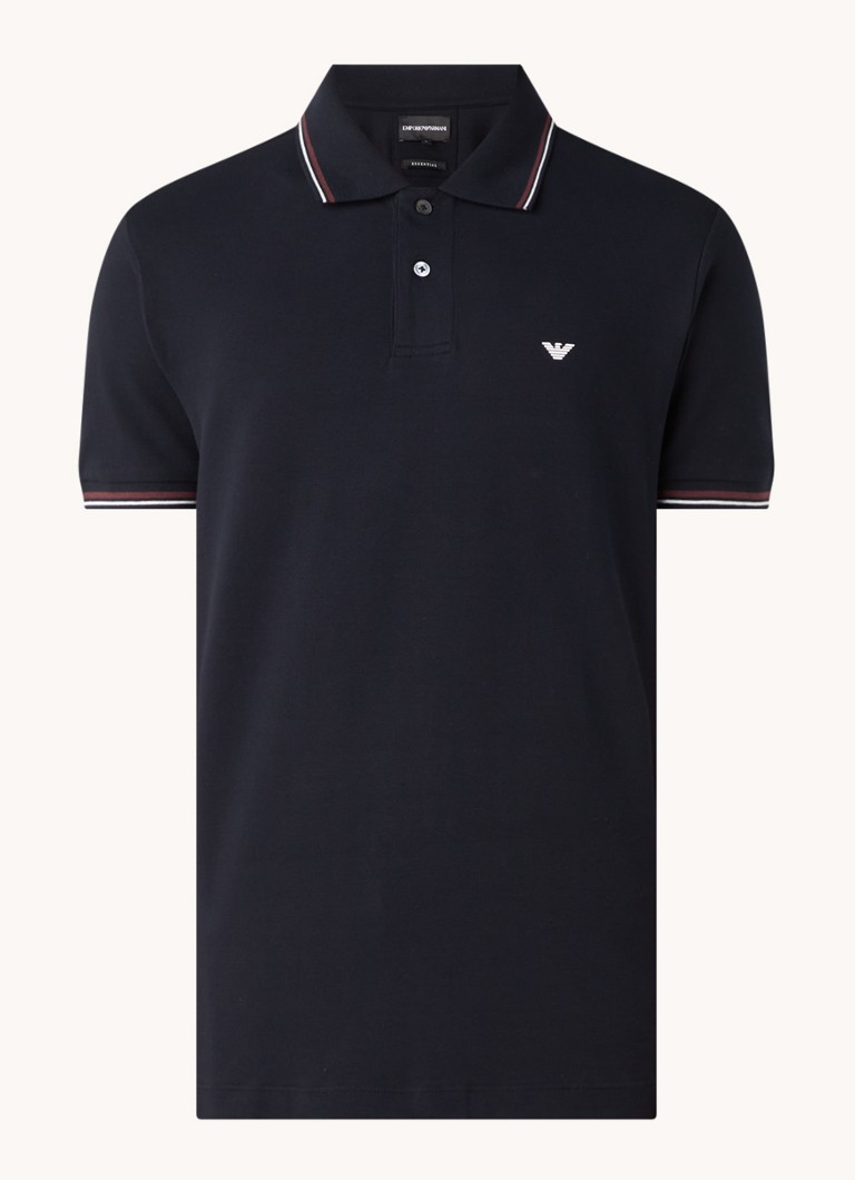 Emporio Armani polo majica regularnog kroja od pike pamuka s manžetama na vrhovima
