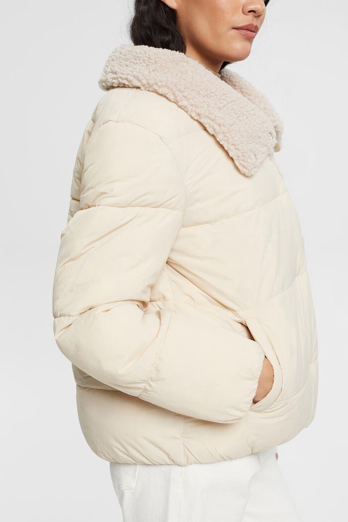 Teddyfell gefütterte Pufferjacke