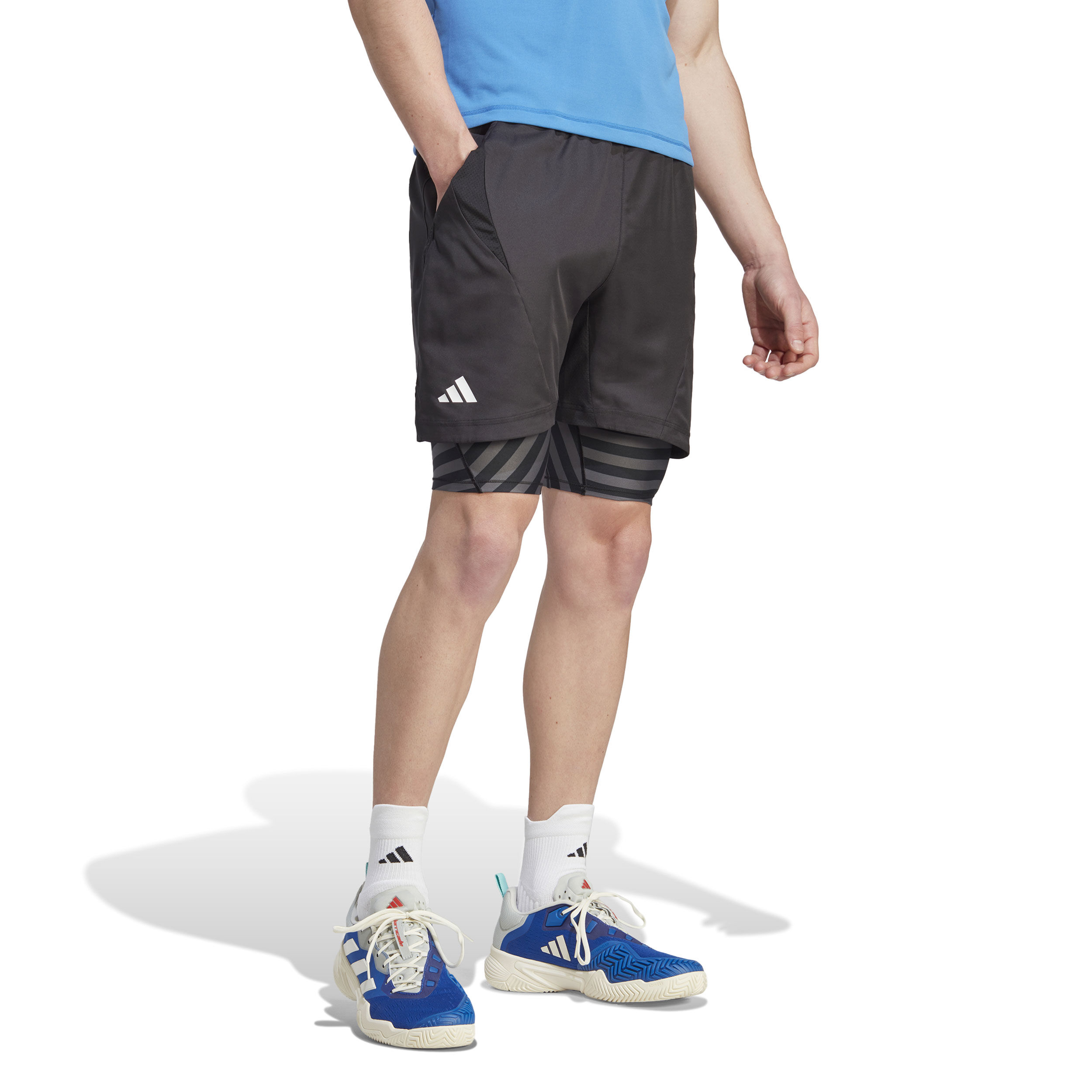 2in1 Pro Shorts Herren - Schwarz