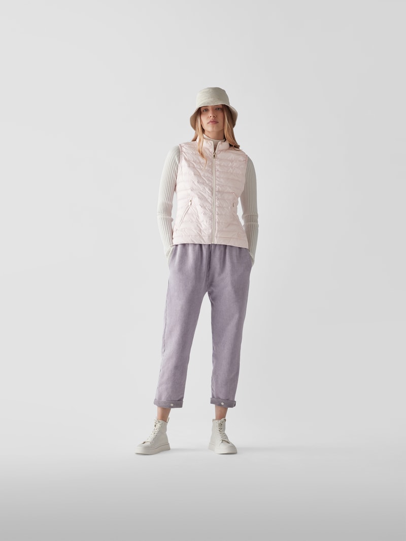 Daunenweste in Stepp-Optik in rosa