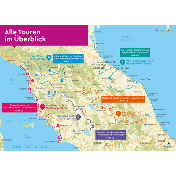 MARCO POLO CAMPER GUIDE TOSKANA, UMBRIEN &  MARKEN - Reiseführer