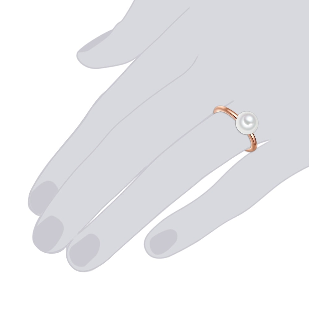 Valero Pearls Bague en argent Argent sterling Perle de culture d'eau douce en Or rose Bague