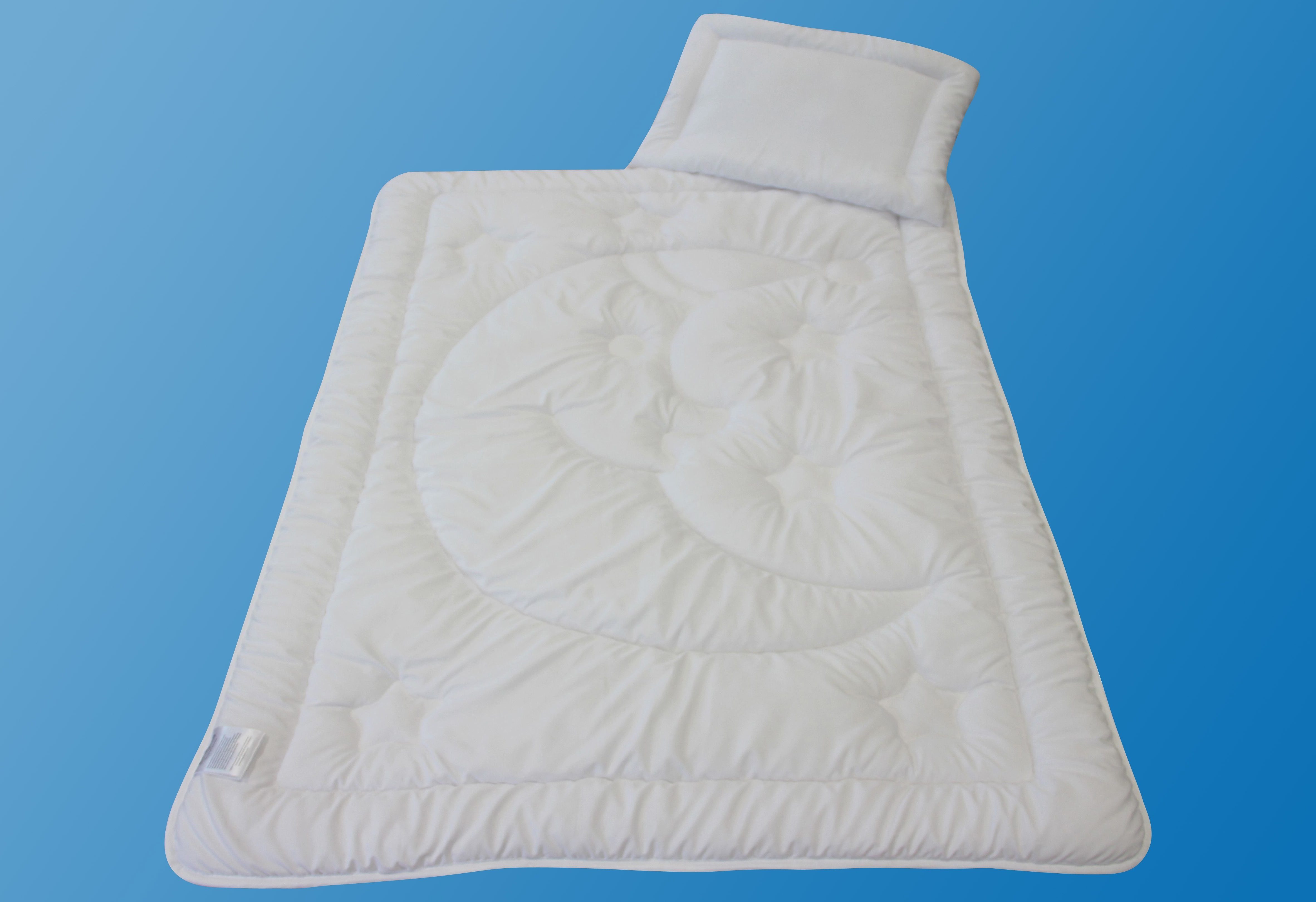 Kunstfaserbettdecke + Kopfkissen, Mond und Sterne, Dreams, Füllung: silikonisierte Hohlfaser, Bezug: Microfaser, Praktisches Set für Babys und Kleinkinder