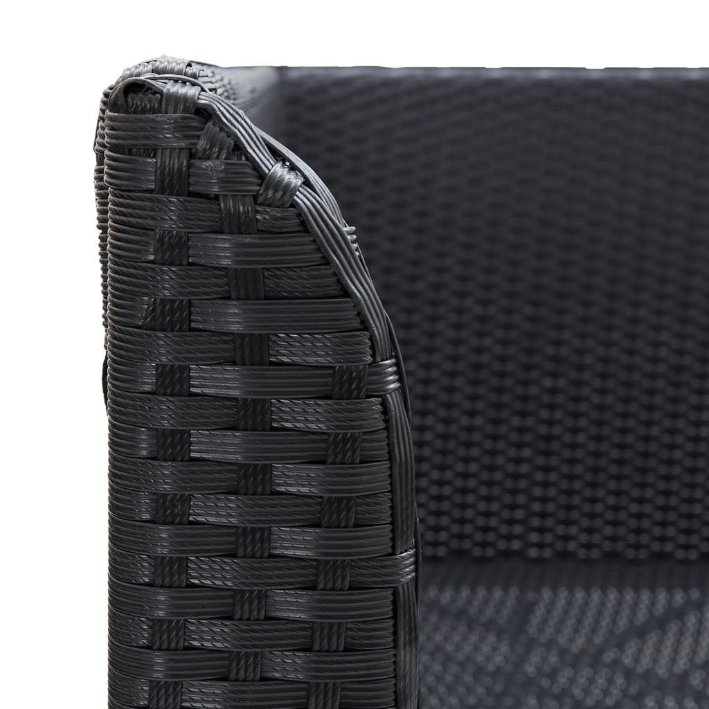 vidaXL Loungesofa Garten-Ecksofa 2-tlg. Poly Rattan Schwarz, 2 Teile