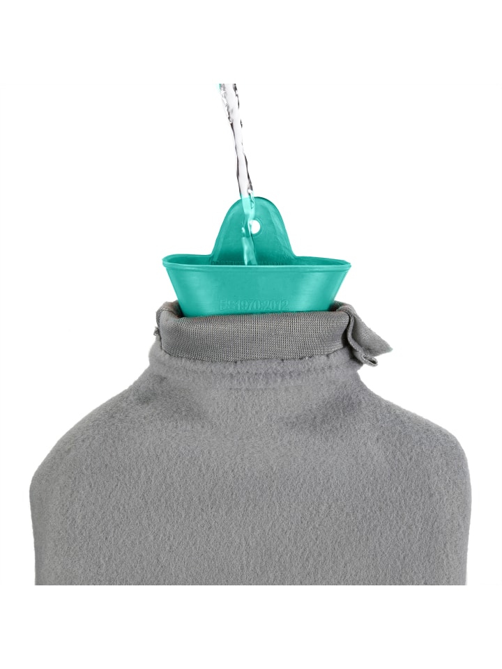 relaxdays Wärmflasche in Türkis/ Grau - 1,5l günstig kaufen onesize