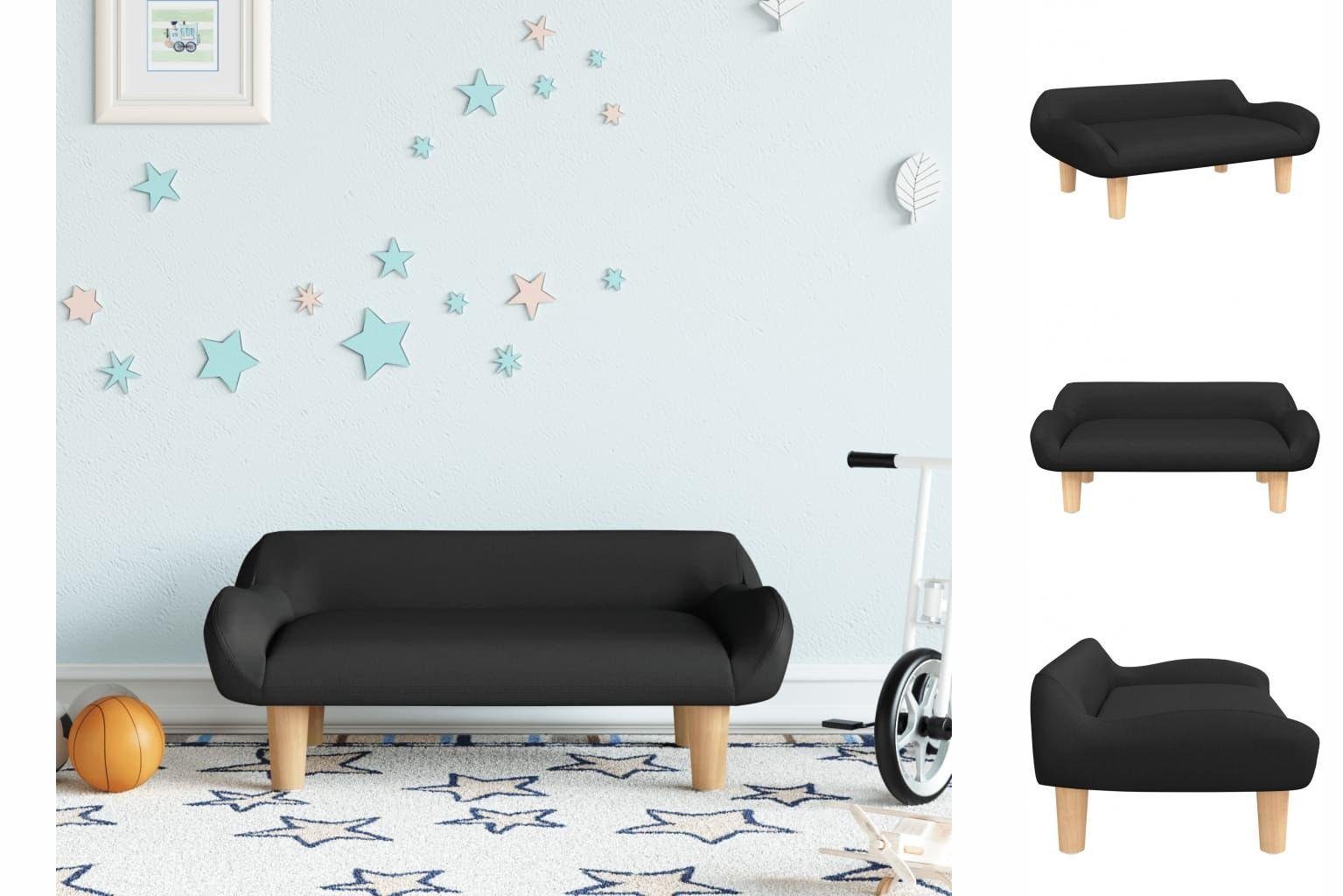 vidaXL Kindersofa Kindersofa Schwarz 70x40x24 cm Stoff Kindercouch Kindermöbel Kinderzim