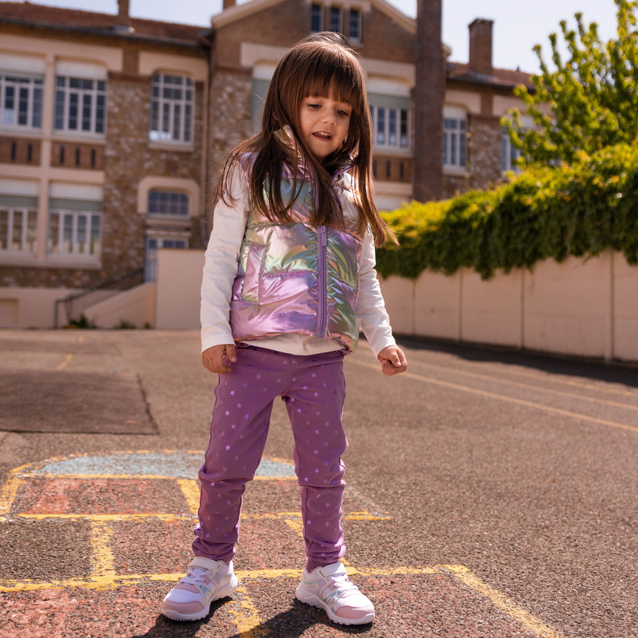 Doudoune sans manches métallisée multicolore fille | La Halle