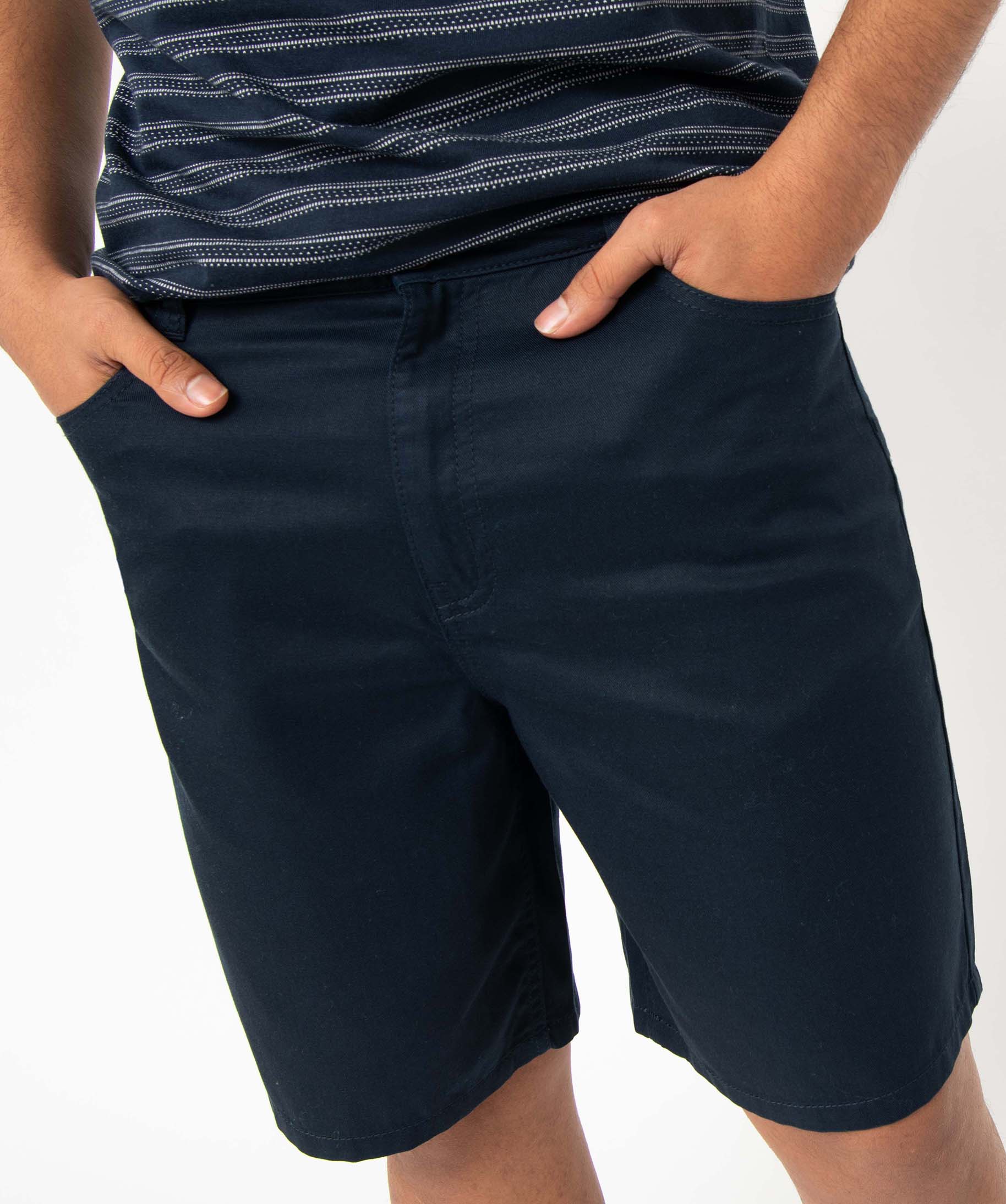 Bermuda homme en maille fine et fluide bleu fonce | GEMO
