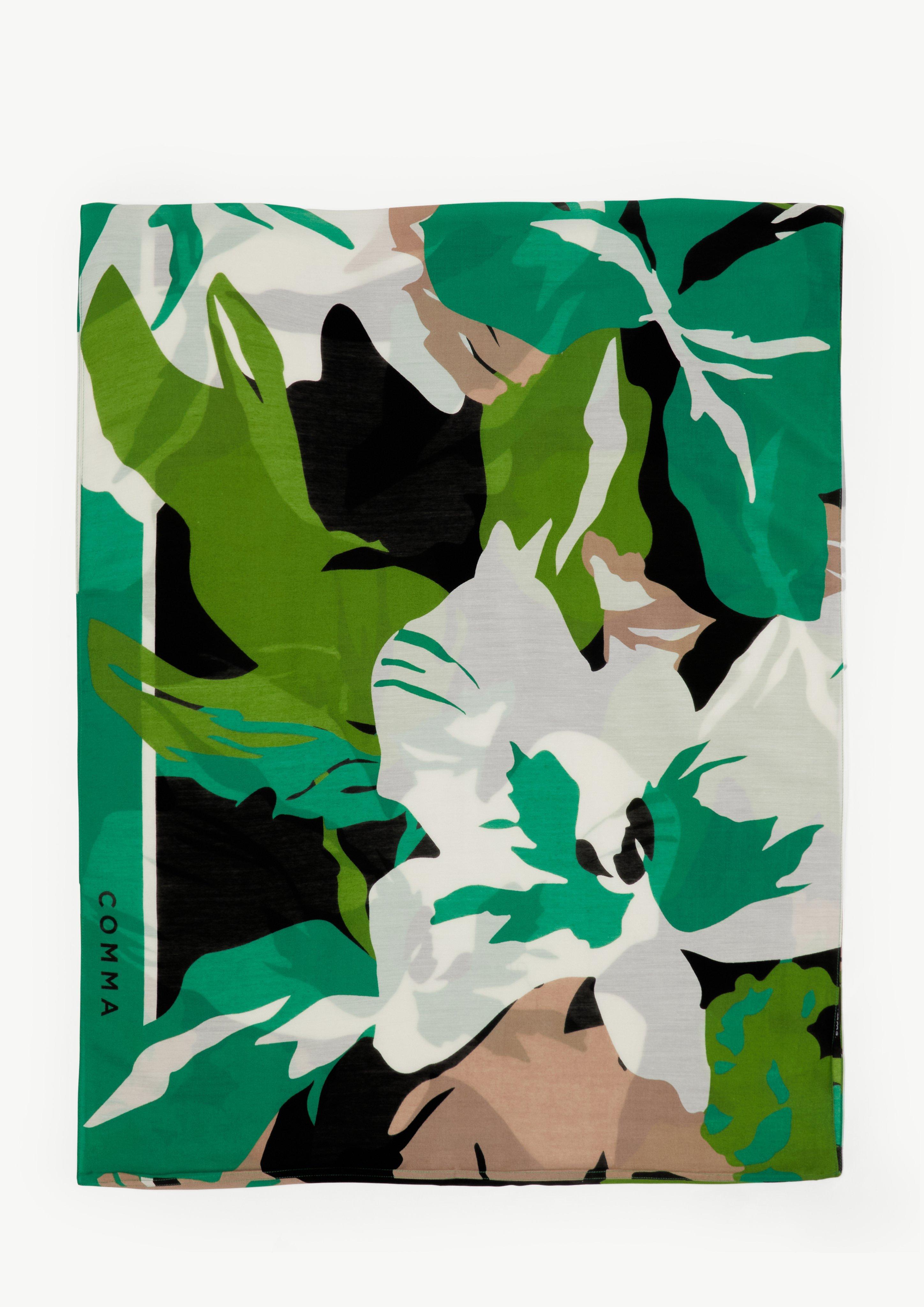 Loop-Schal mit Blumenmuster - schwarz