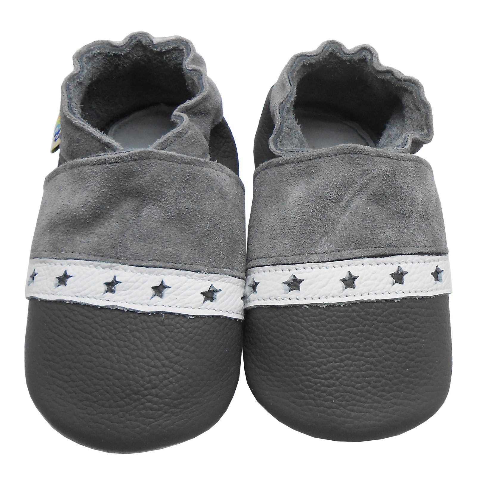 Yalion Weiche Leder Lauflernschuhe Hausschuhe Lederpuschen Krabbelschuh elastisch
