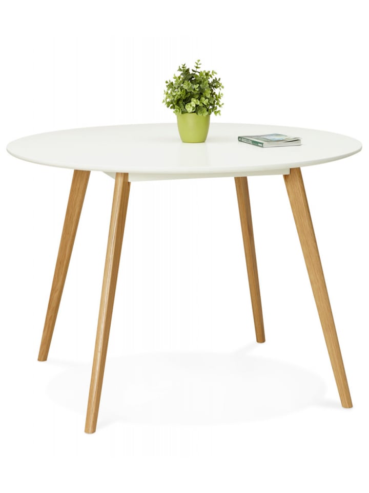 KADIMA DESIGN Runder Esstisch AMY | Skandinavischer Holztisch für 6 Personen in Weiß günstig kaufen onesize