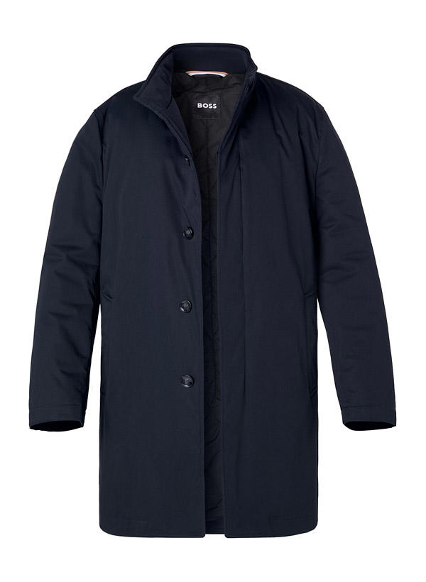 BOSS Black, Mantel Jared, Regular Fit, Baumwolle wattiert, dunkelblau
