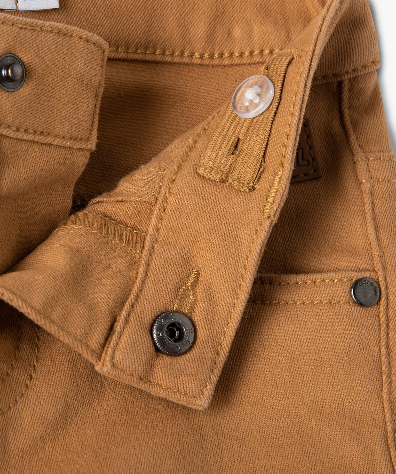 Pantalon bébé Garçon slim en toile extensible unie marron | GEMO
