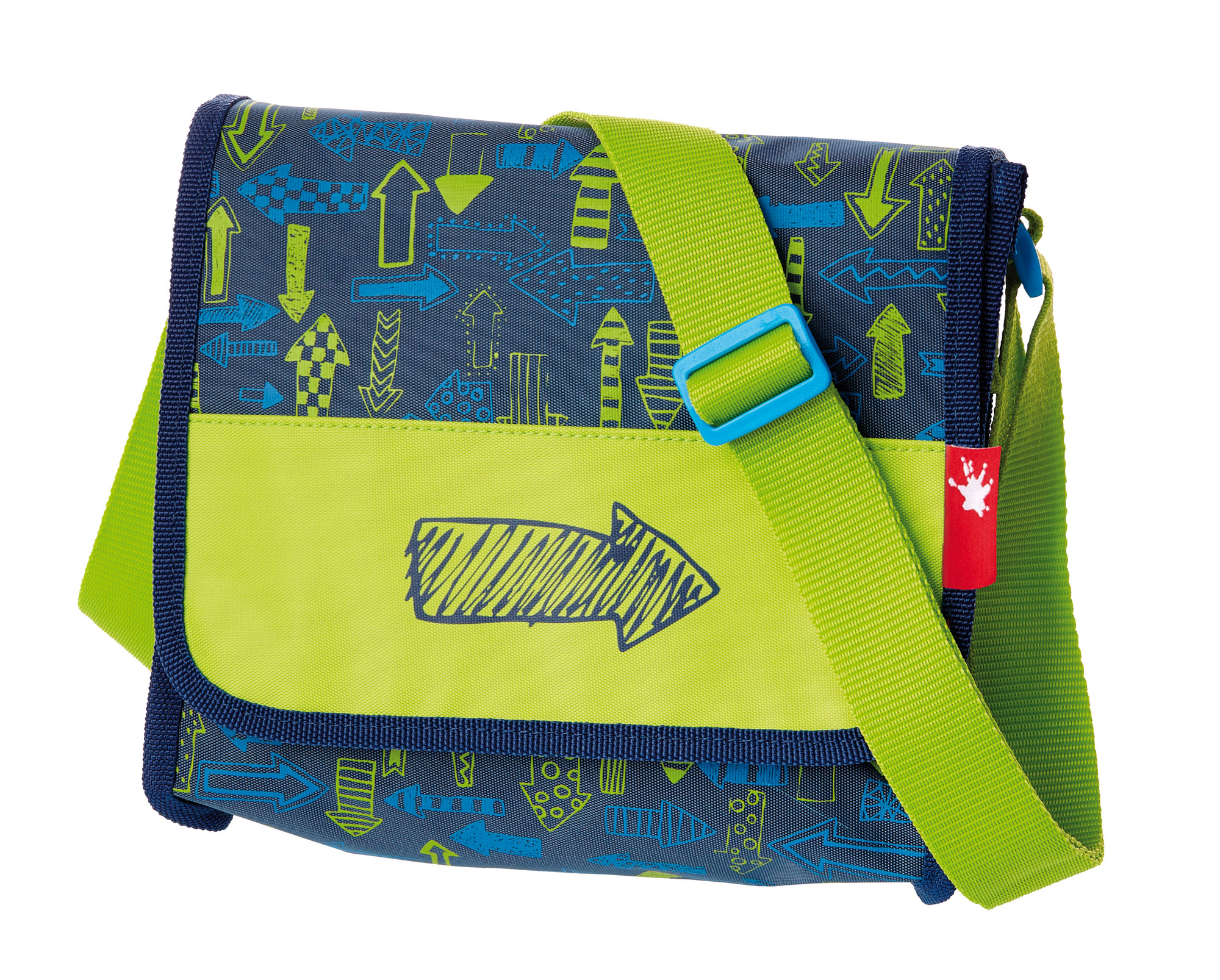 Kindergarten Tasche blau-grün mit Pfeilen