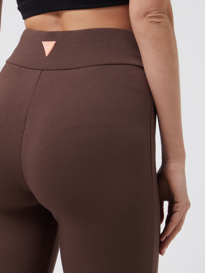 Flared Leggings aus Scuba in schokobraun