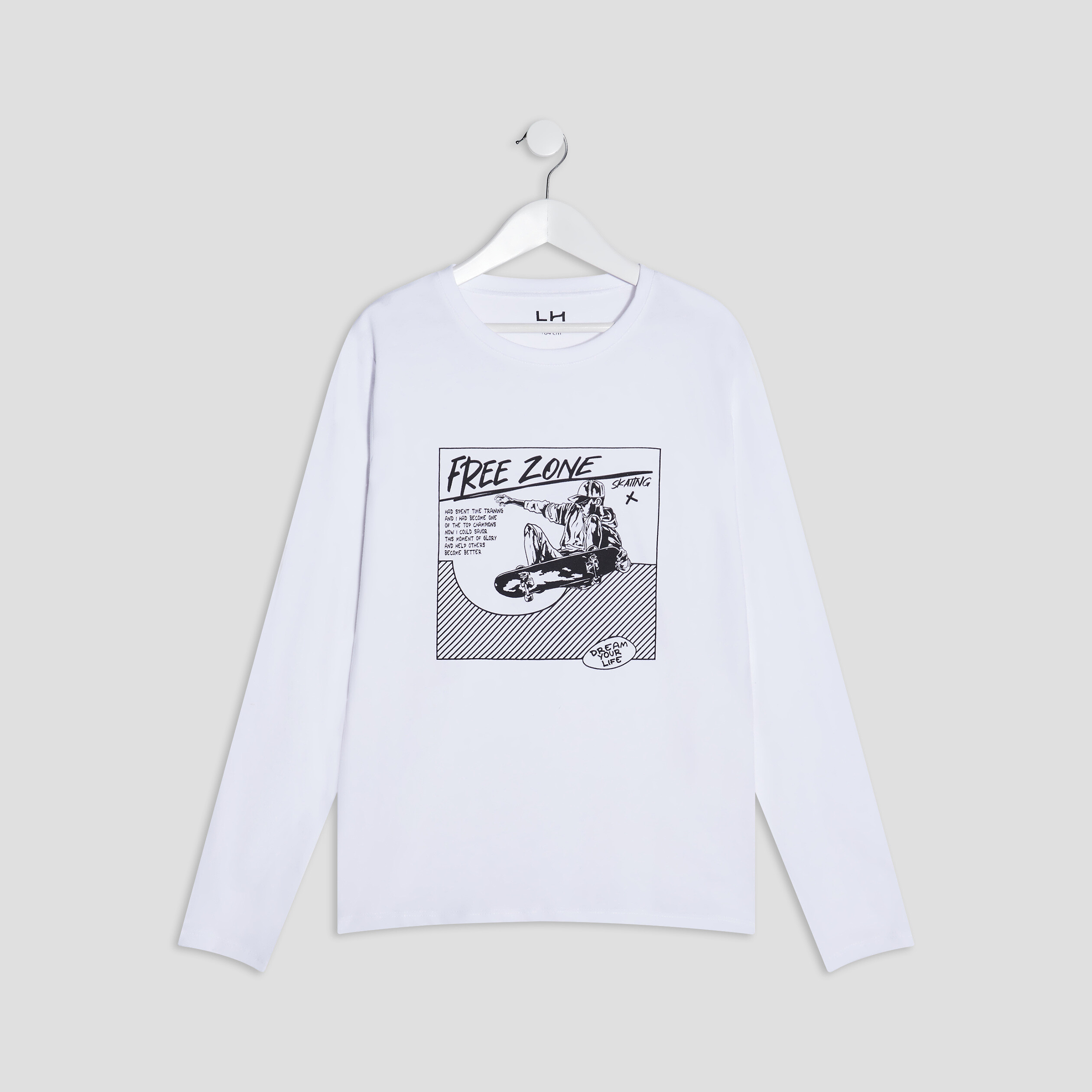 T-shirt manches longues blanc homme | La Halle