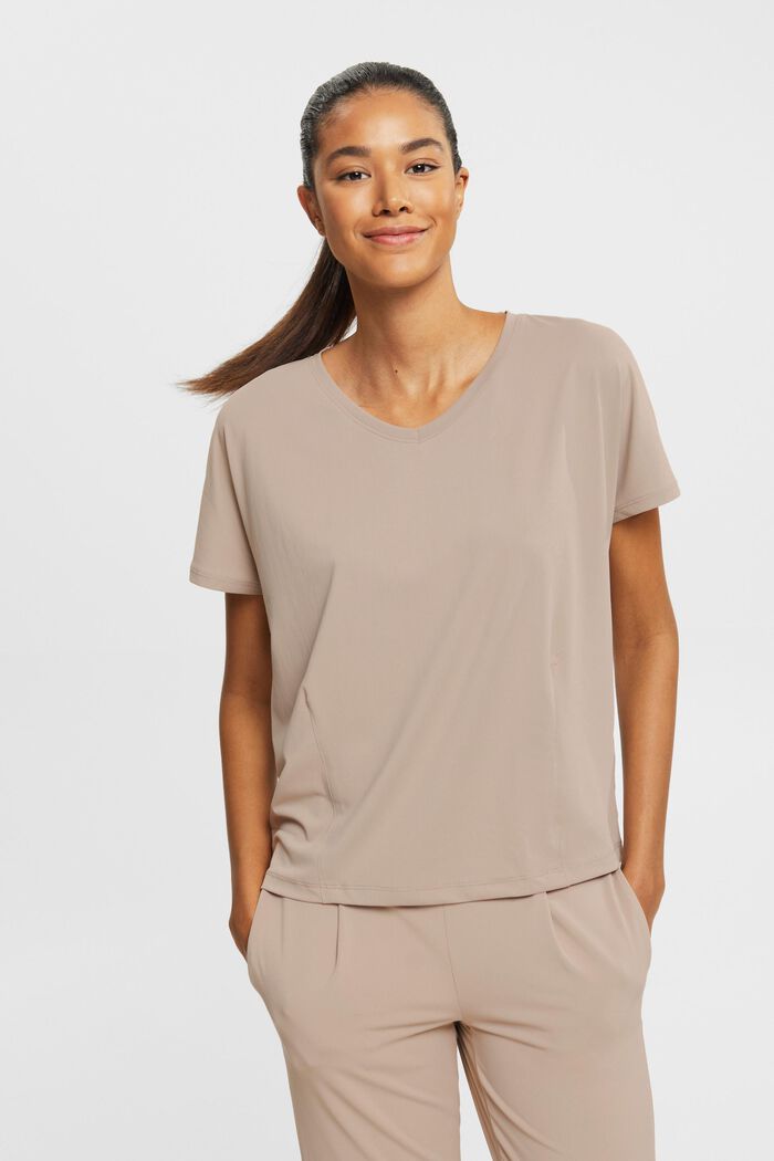 Active-T-Shirt mit V-Ausschnitt und E-DRY