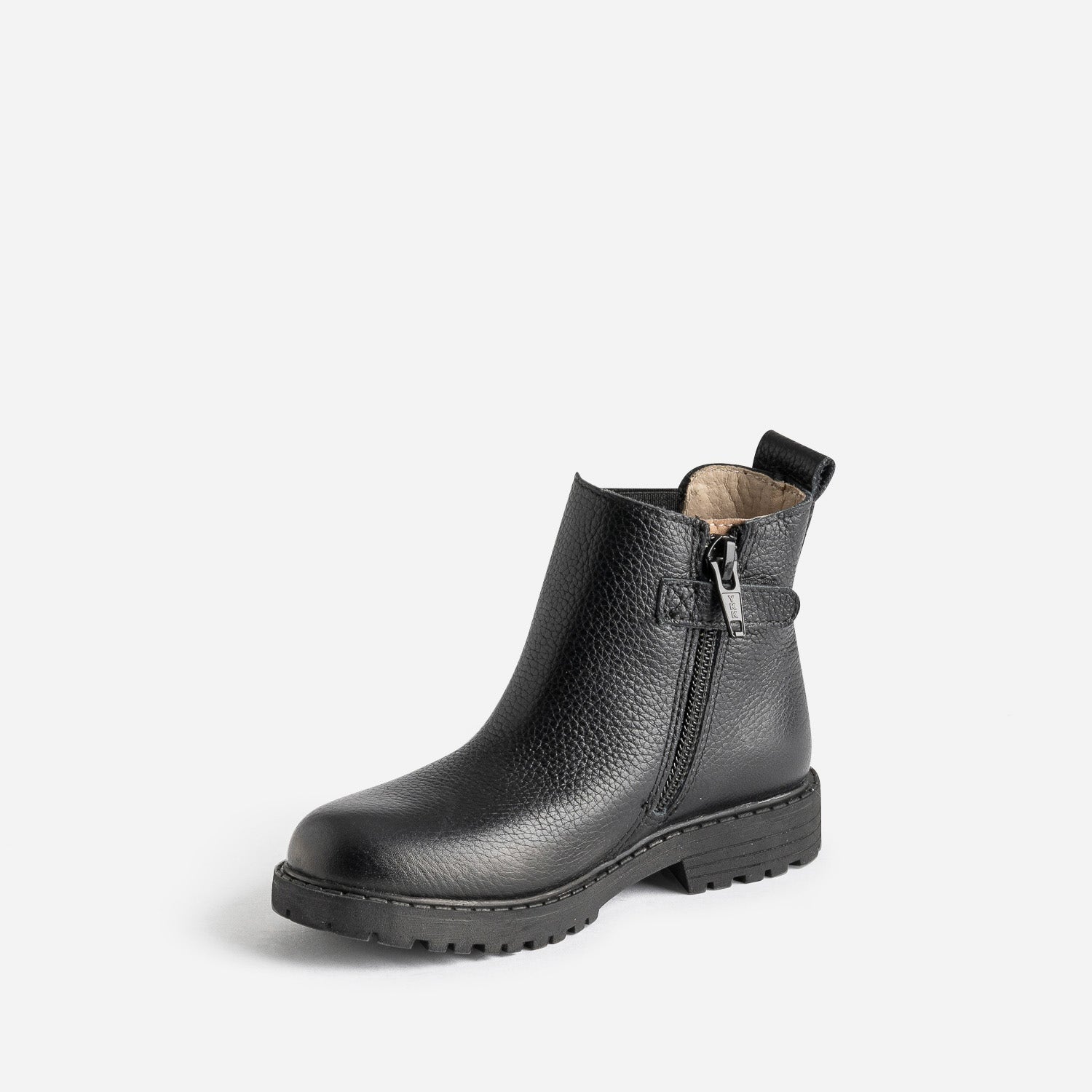 Chelsea boots éco-conçu BUGGY noir cuir décor cœurs