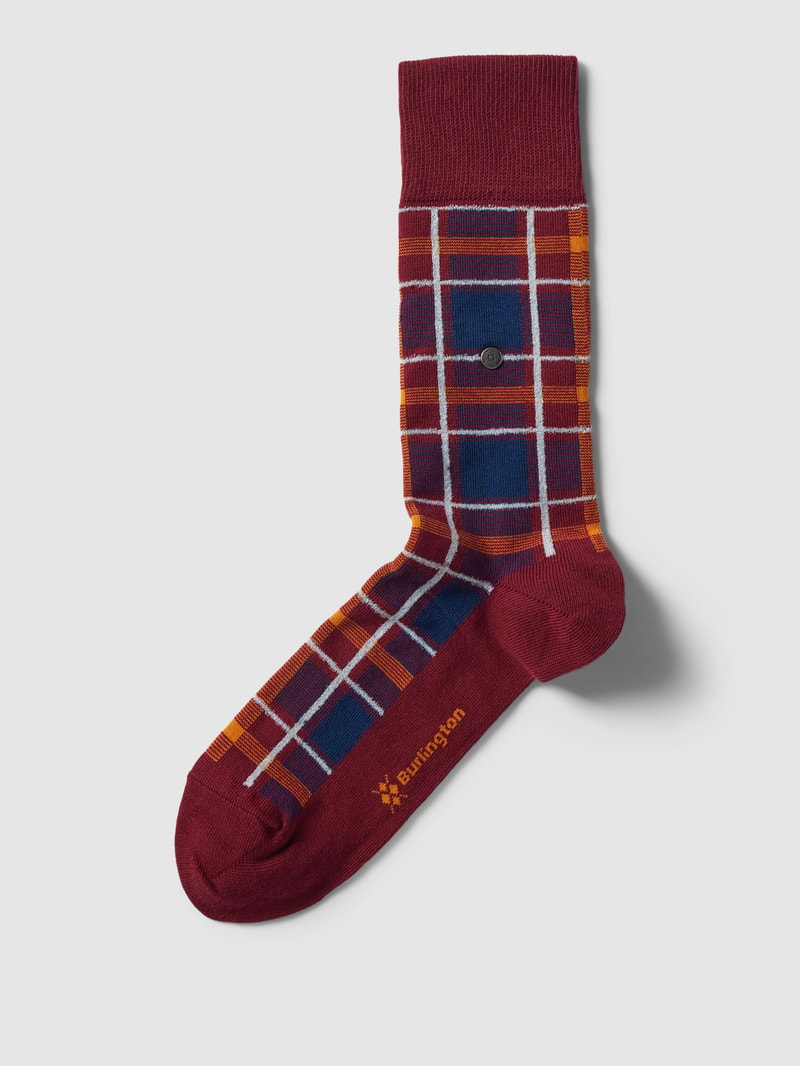 Socken mit Label-Stitching in bordeaux rot