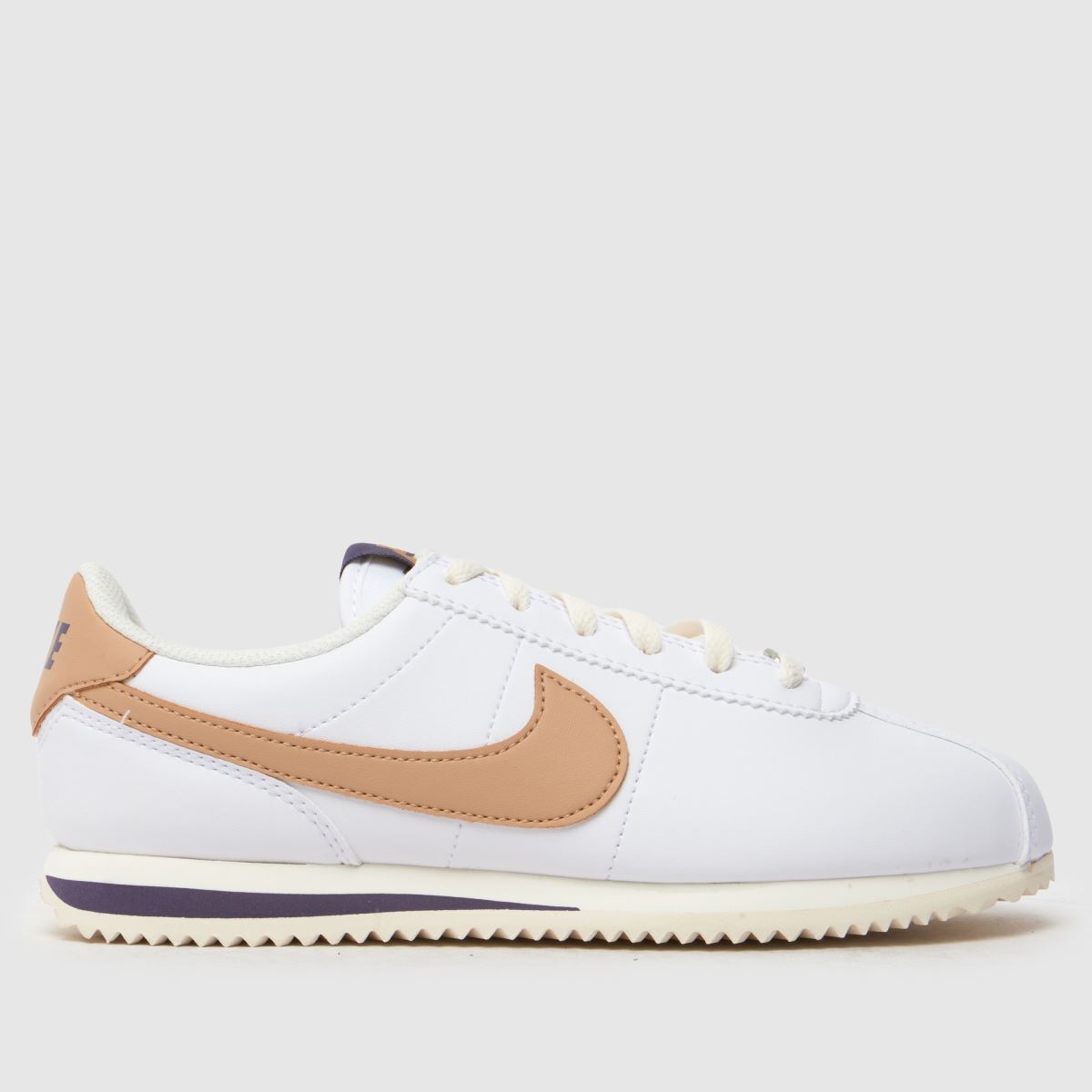 Nike vita och beige Cortez ungdomsskor