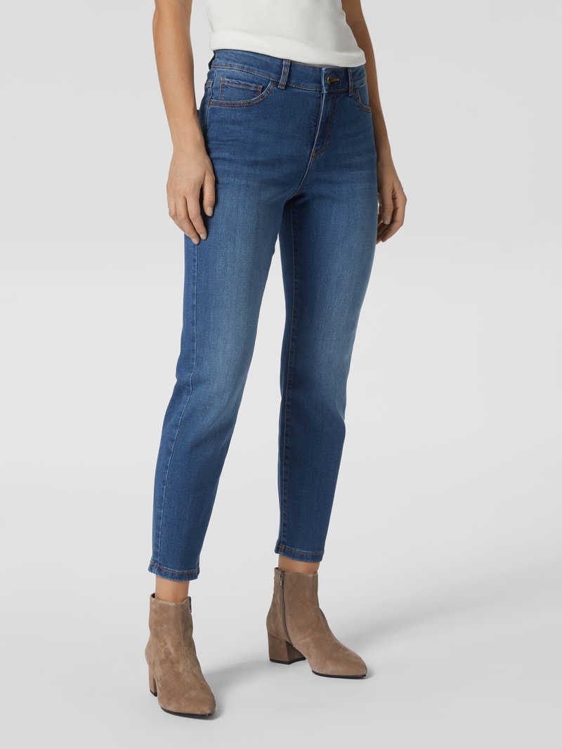 Stone Washed Skinny Fit Jeans in blau