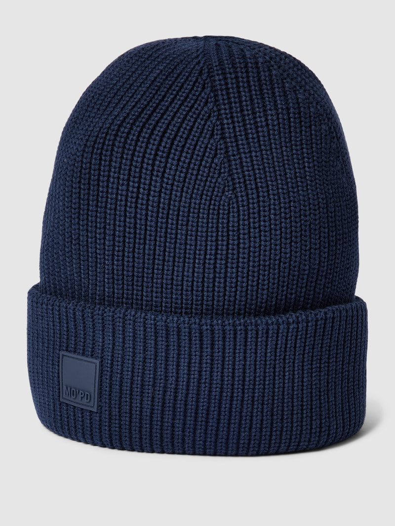 Beanie mit Label-Detail in marineblau