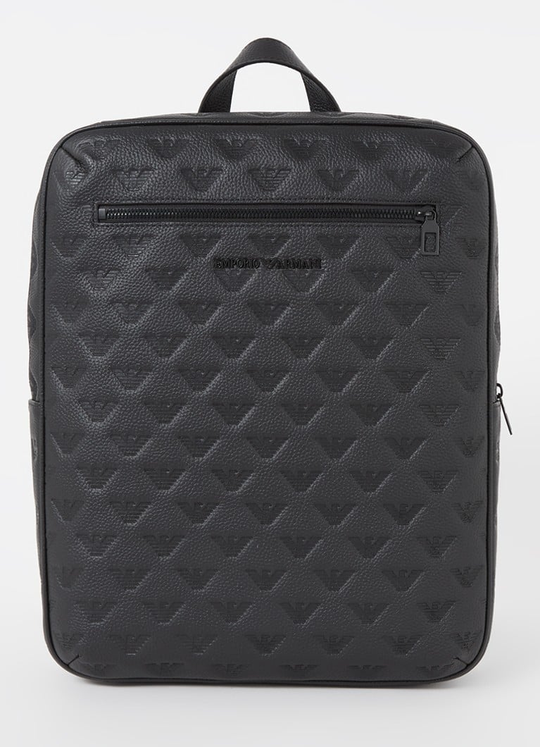 Emporio Armani Leather backpack with 12-inch laptop compartment