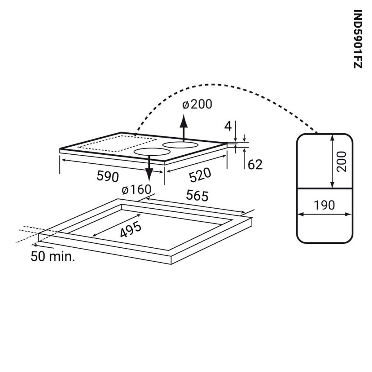 KKT KOLBE Backofen-Set KKT KOLBE Backofen und Induktionskochfeld SET80132FZ, mit 2-fach Teleskopauszug, 60cm Einbau-Backofen EB8013ED + 59cm Induktionskochfeld IND5901FZ