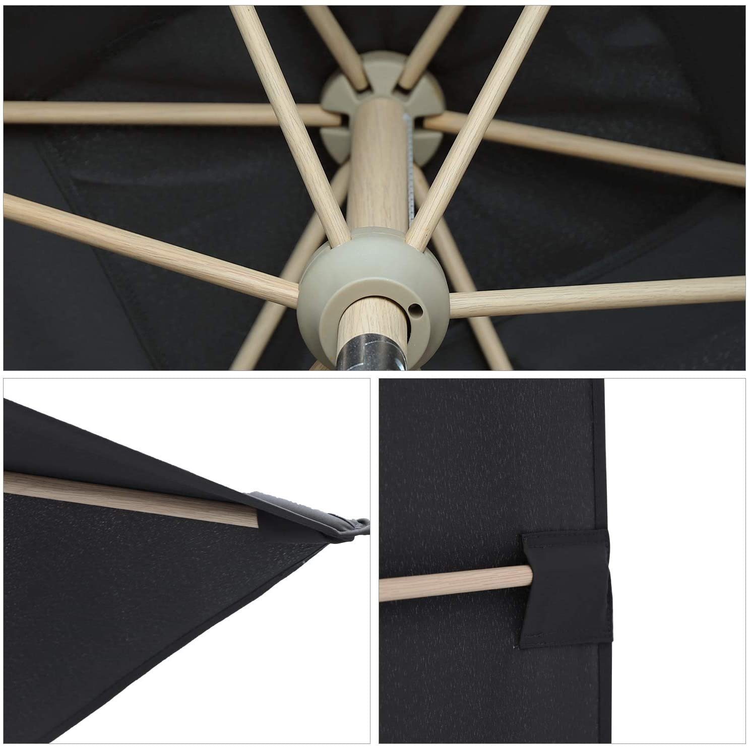 Sekey Rechteckschirm Alu Sonnenschirm Balkon Rechteckig mit Kurbel, Balkonschirm 210x140cm, LxB: 210,00x140,00 cm, UPF 50+