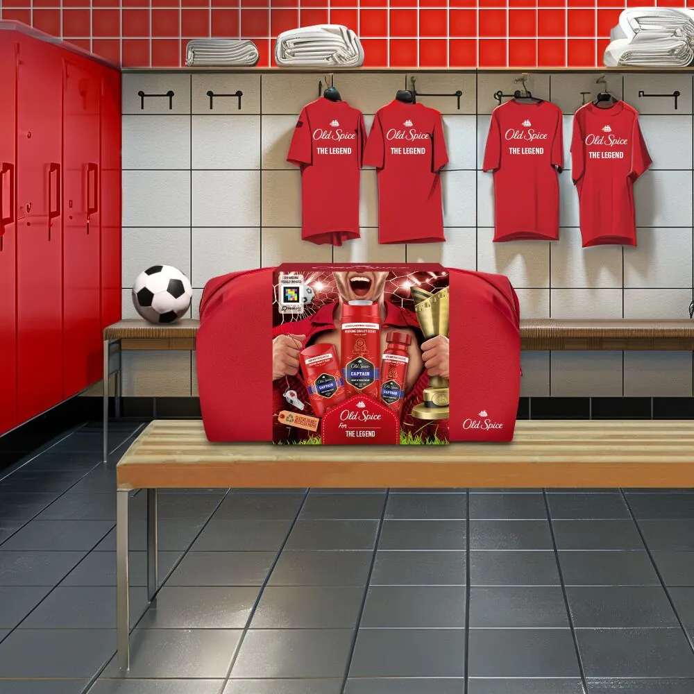 Old Spice Fodboldspillersæt til mænd: 2 x deodorant + showergel