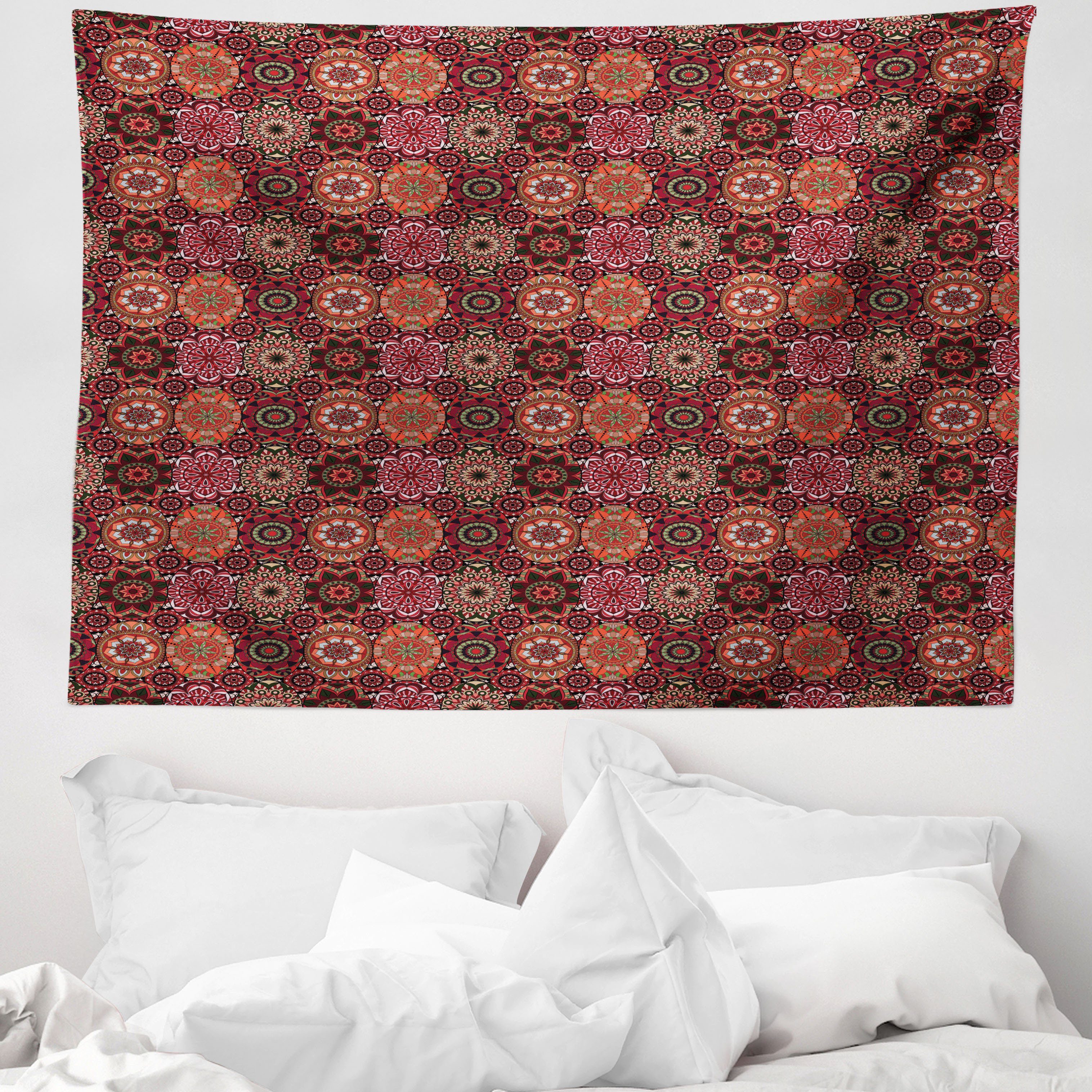 Wandteppich aus Weiches Mikrofaser Stoff Für das Wohn und Schlafzimmer, Abakuhaus, rechteckig, marokkanisch Vintage Osmane-Fliesen