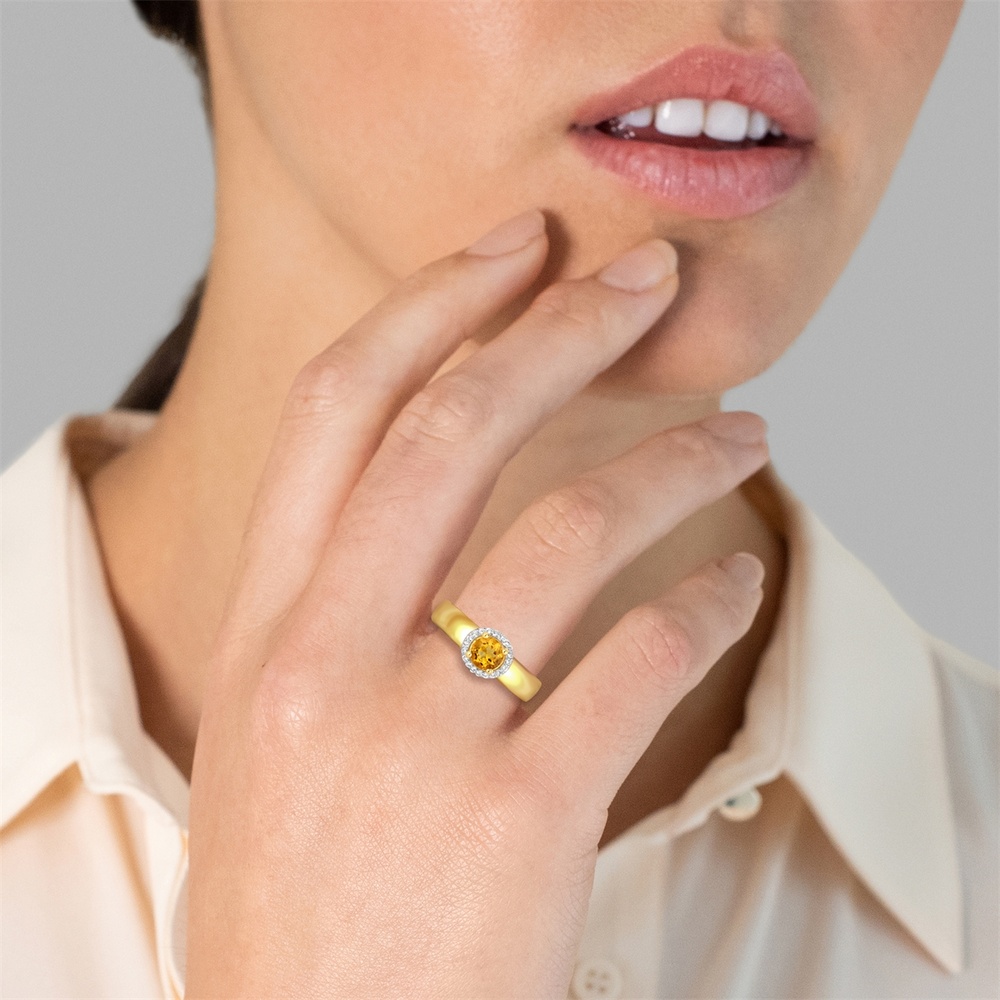 Rafaela Donata Bague Argent sterling Citrine en Or jaune Bague