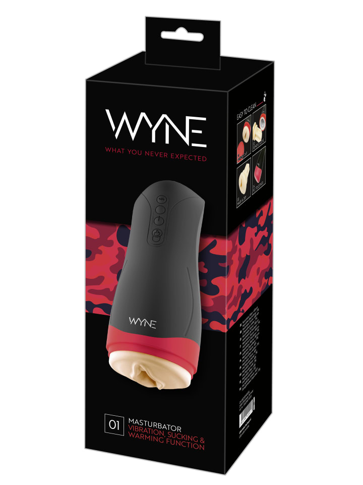 WYNE Masturbator mit Vibration und Heizfunktion Masturbator 01 in schwarz günstig kaufen 26,5 cm