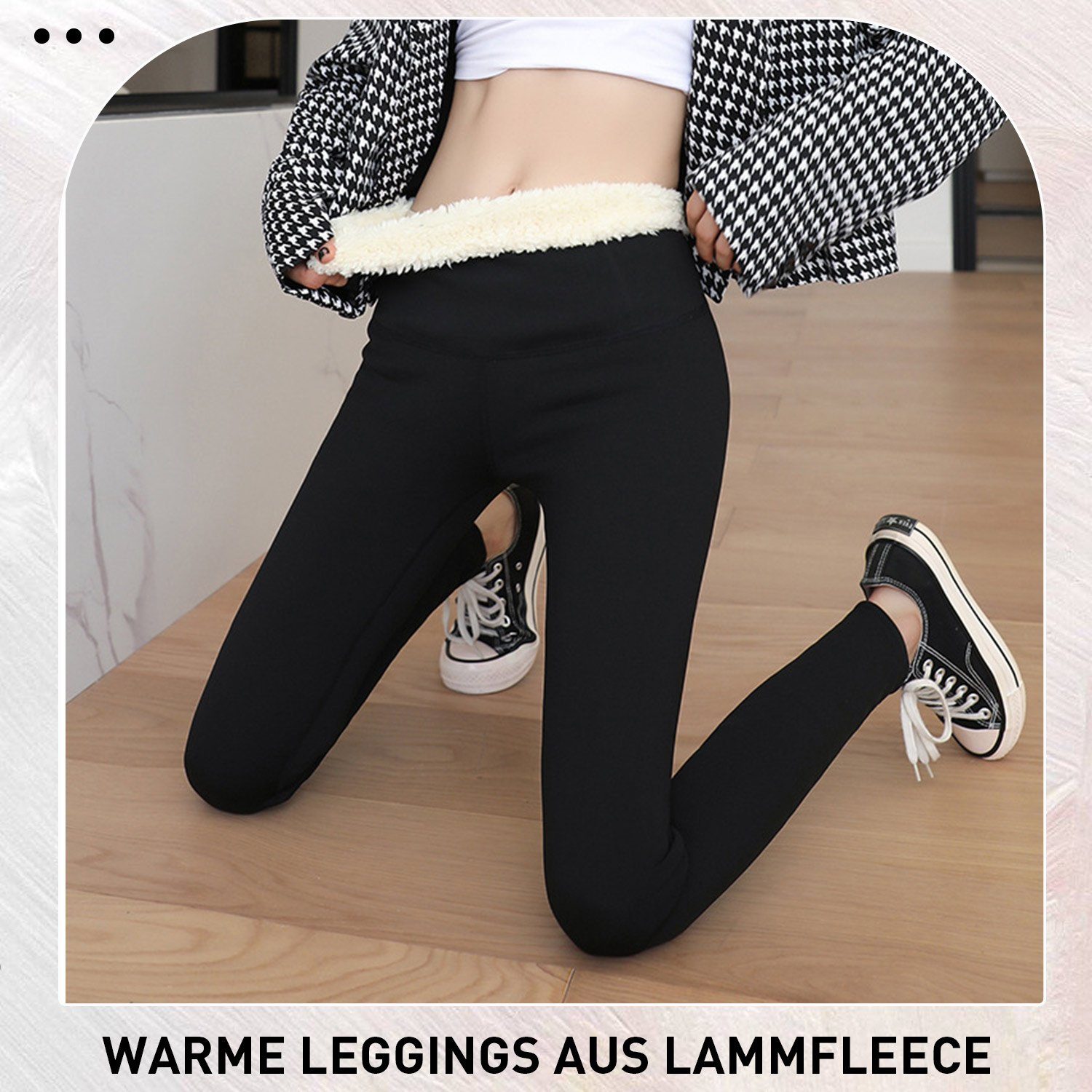 TOPMELON Leggings Warme Hosen mit hoher Taille, Hai-Hose