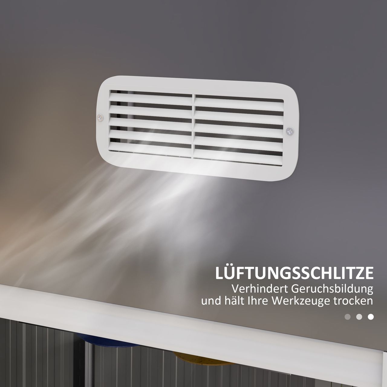 Outsunny Gerätehaus aus Stahl, 2,7 m² Geräteschuppen mit UV-Schutz, Dunkelgrau