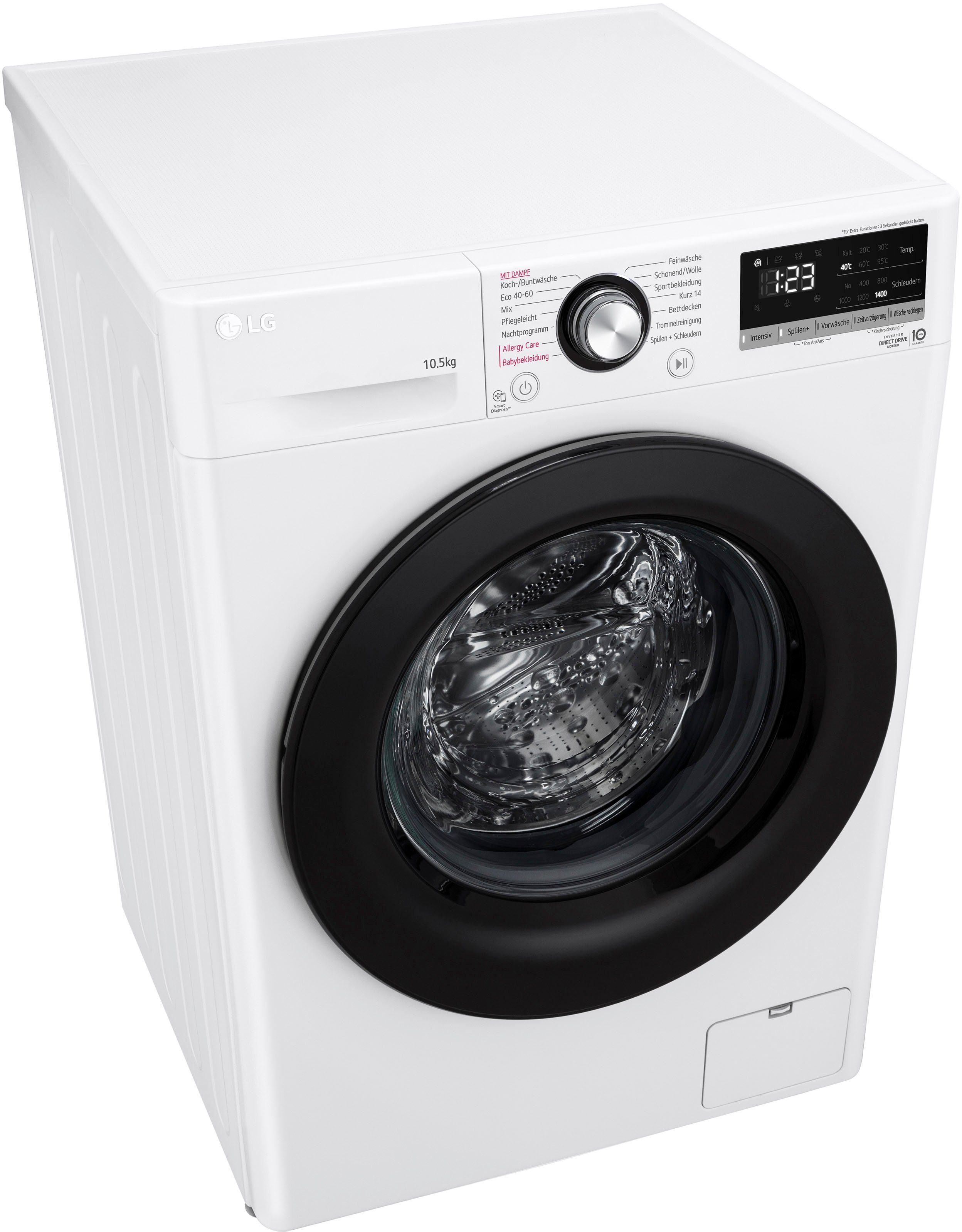 LG Waschmaschine F4WV40X5, 10,5 kg, 1400 U/min