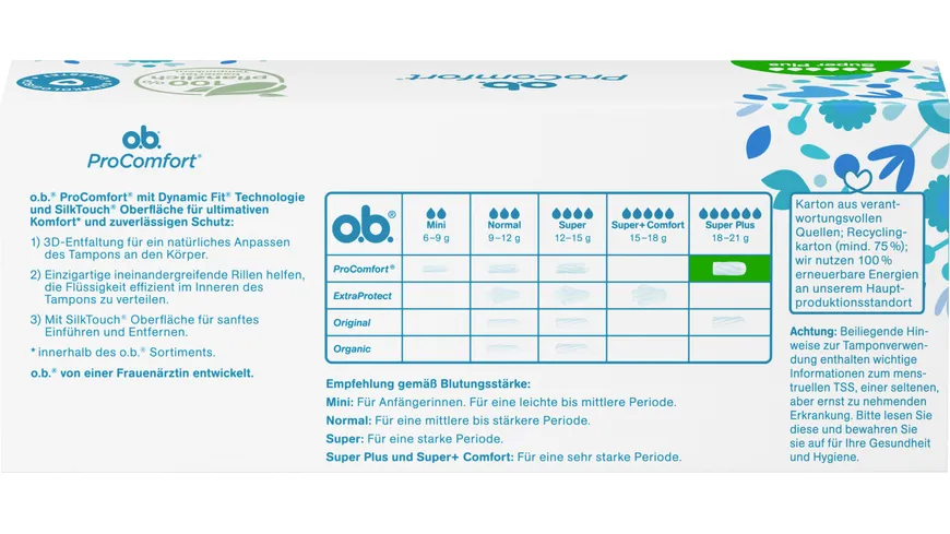 O.B. Tampons ProComfort Super Plus