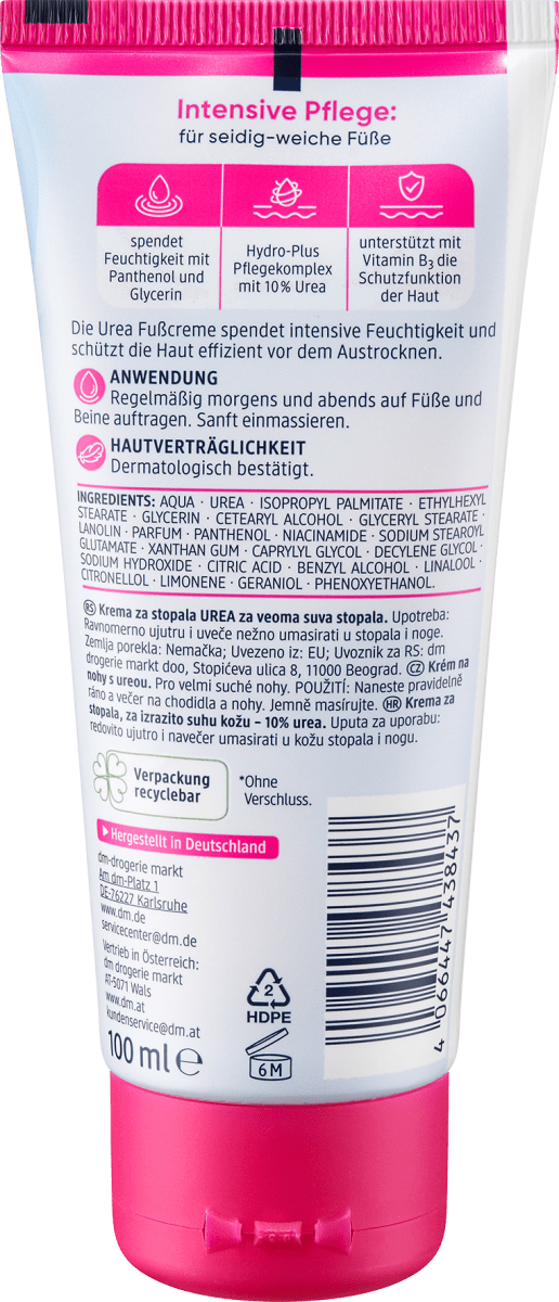 Fußcreme mit 10% Urea, 100 ml