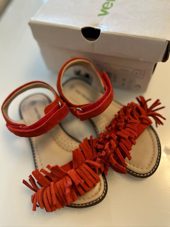 vertbaudet Leder-Sandalen in Rot günstig kaufen 28
