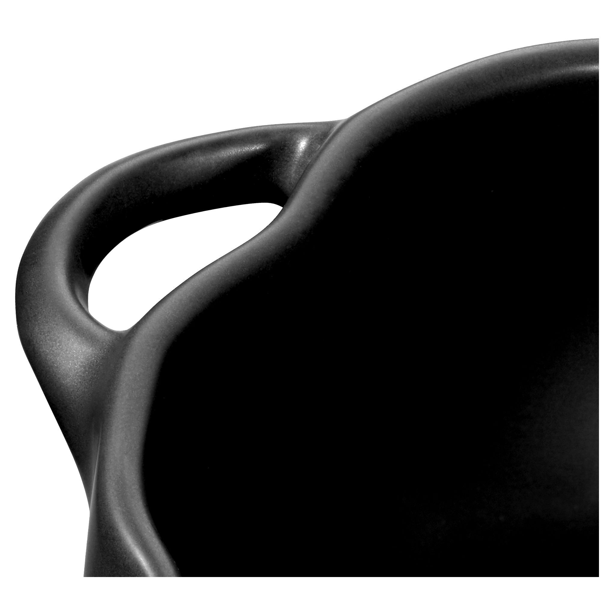 Cocotte 12 cm, Kürbis, Schwarz, Keramik