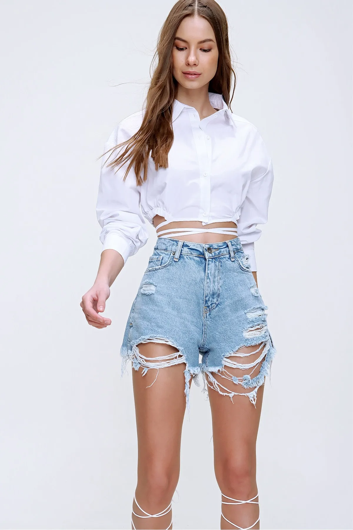 Trend Alaçatı Stili  Hemd - Weiß - Slim Fit