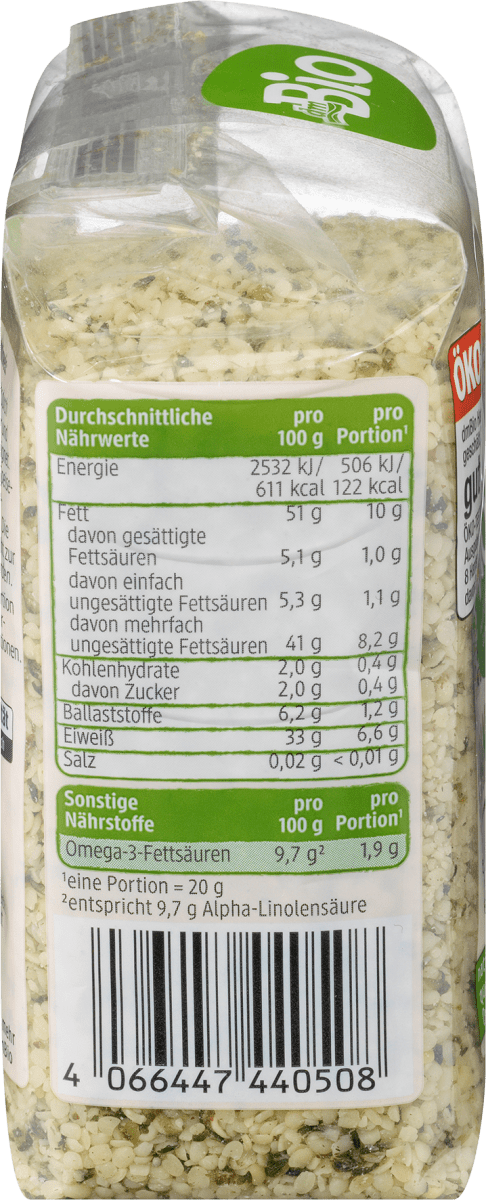 Hanfsamen, geschält, 200 g