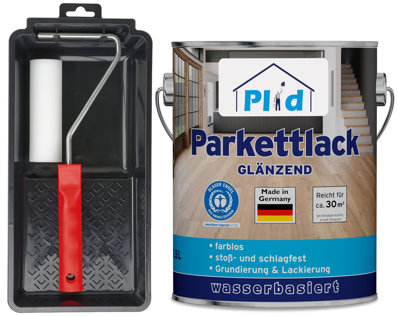 Plid Premium Parkettlack Parkettsiegel Klarlack Farblos Set Farblos - Glänzend