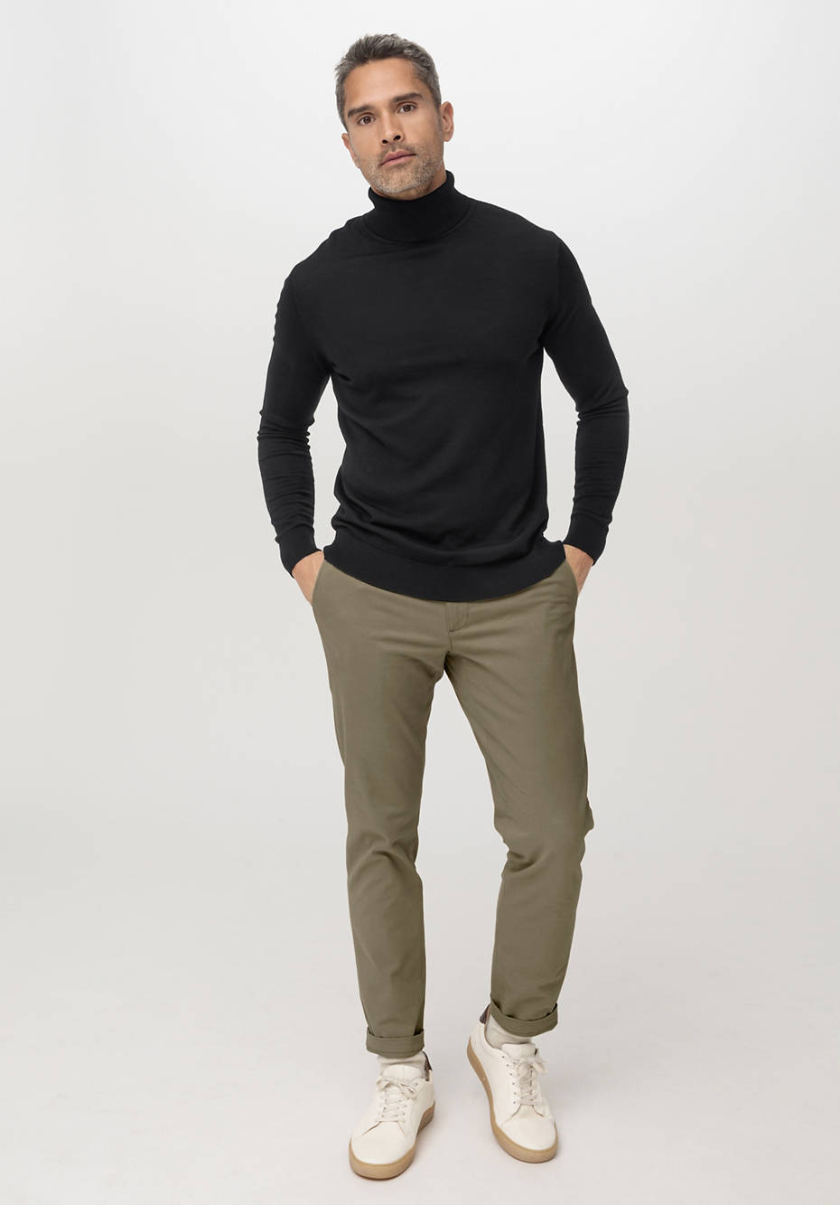 Rollkragen-Pullover aus reiner Bio-Merinowolle