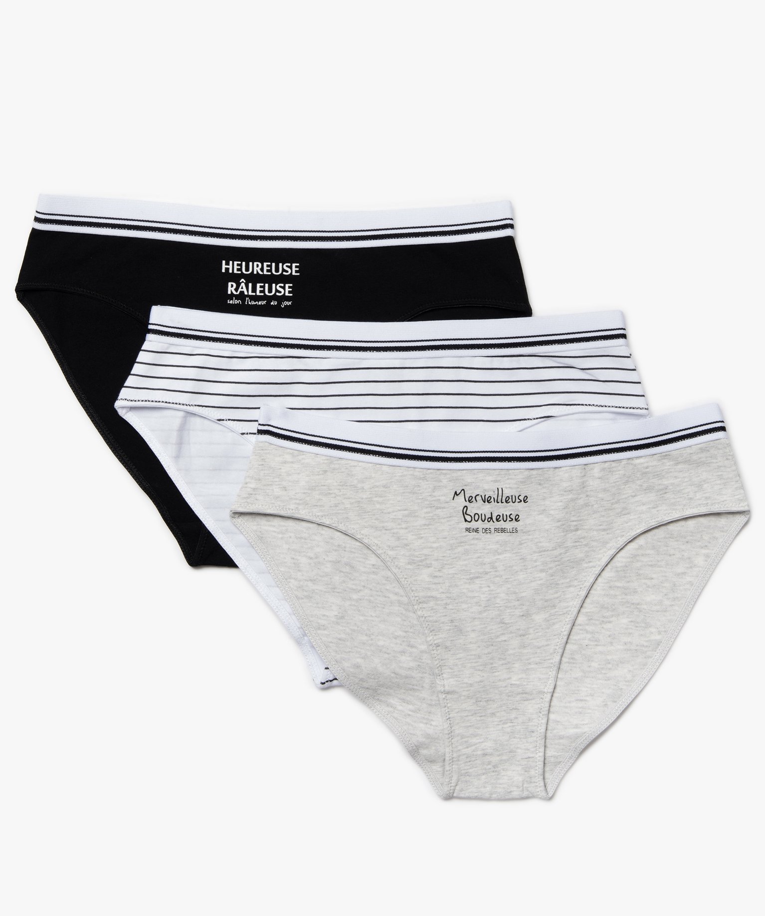 Culottes fille avec inscriptions (lot de 3) multicolore | GEMO