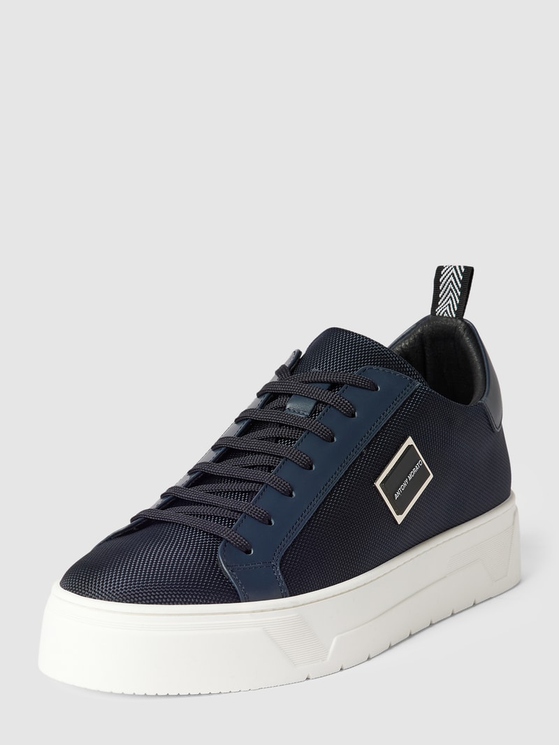 Sneaker mit Logo-Detail Modell 'New Metal' in marineblau